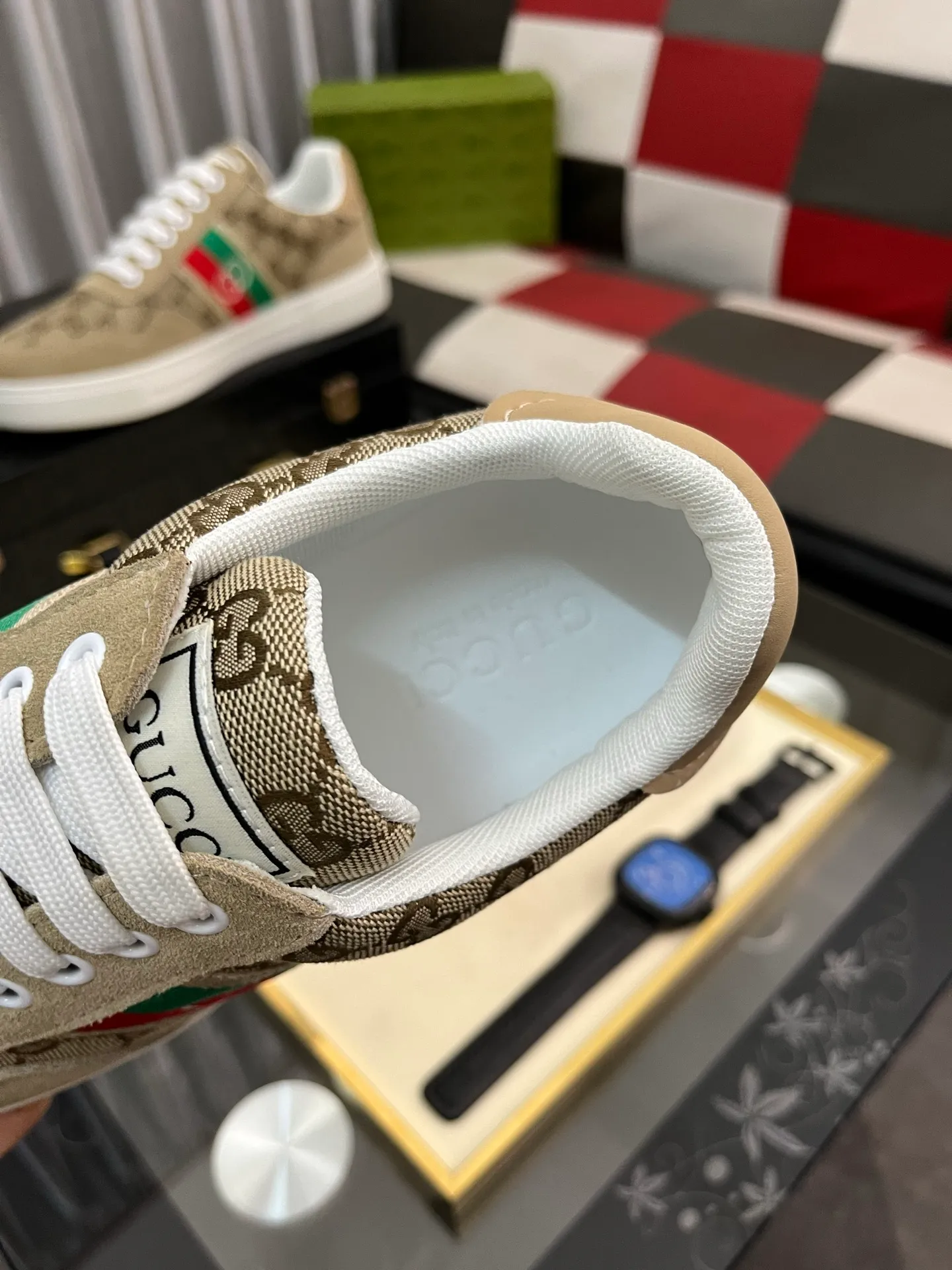 Men's shoes 💰440⌚️⌚️ (GUCCI) Men's casual shoes from Gucci's official website, the same style, the upper is made of cowhide with imported new brand elements Gucci, showing a good atmosphere, simple design, super versatile, 🐑 leather lining, air-cushion rubber outsole, size 38-443️⃣ colors available